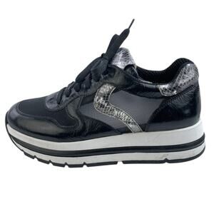 Voile Blanche Women's Black Low Top Lace Up Platform Sneakers Shoes 38 US 7.5